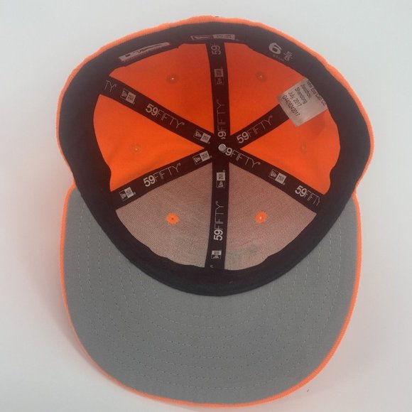 Adult New Era 59Fifty Fitted Hat Baltimore Orioles Size 6 5/8 Bright Orange - Picture 9 of 12